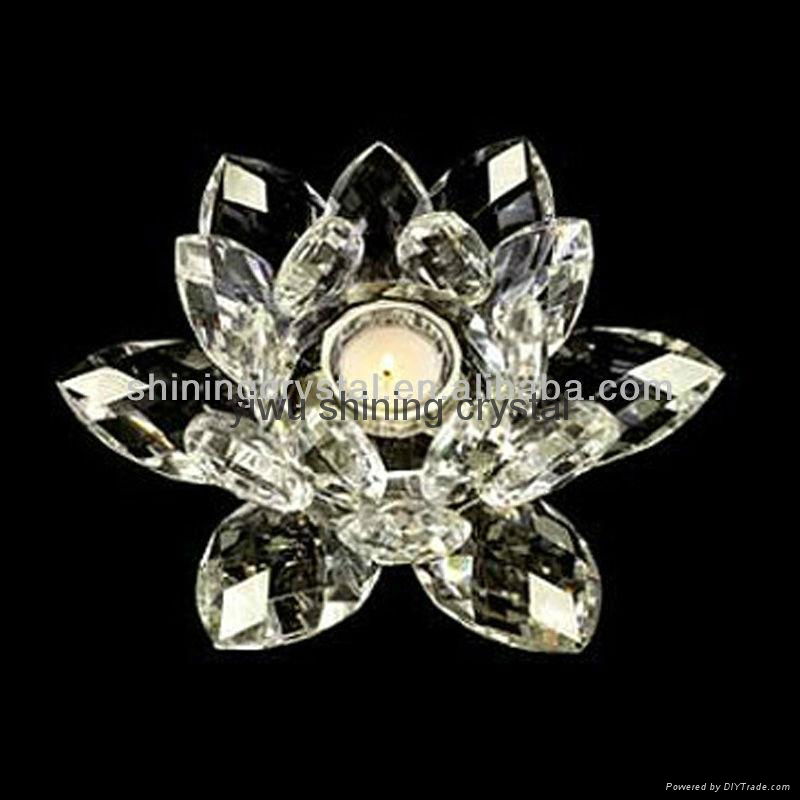 religious crystal glass lotus flower for wedding gifts 3