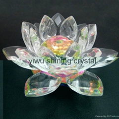 religious crystal glass lotus flower for wedding gifts