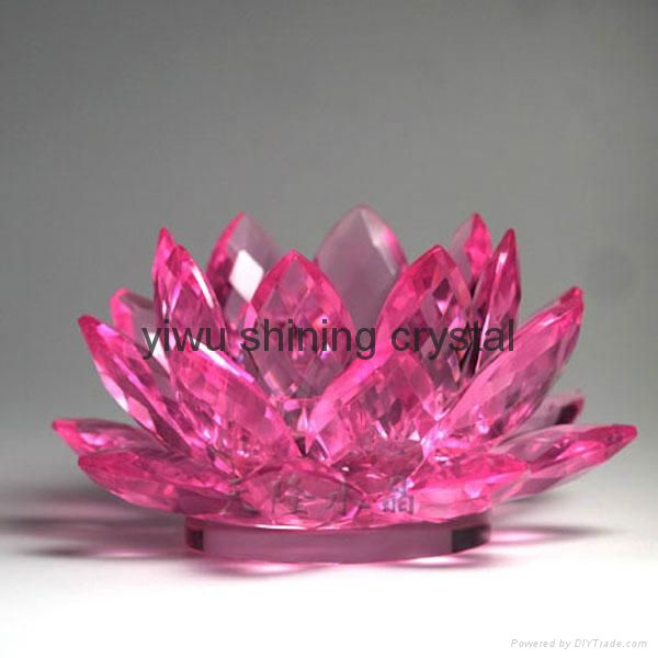 religious crystal glass lotus flower for wedding gifts 5