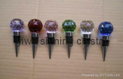 cheap crystal glass wine bottle stopper for promotional gifts