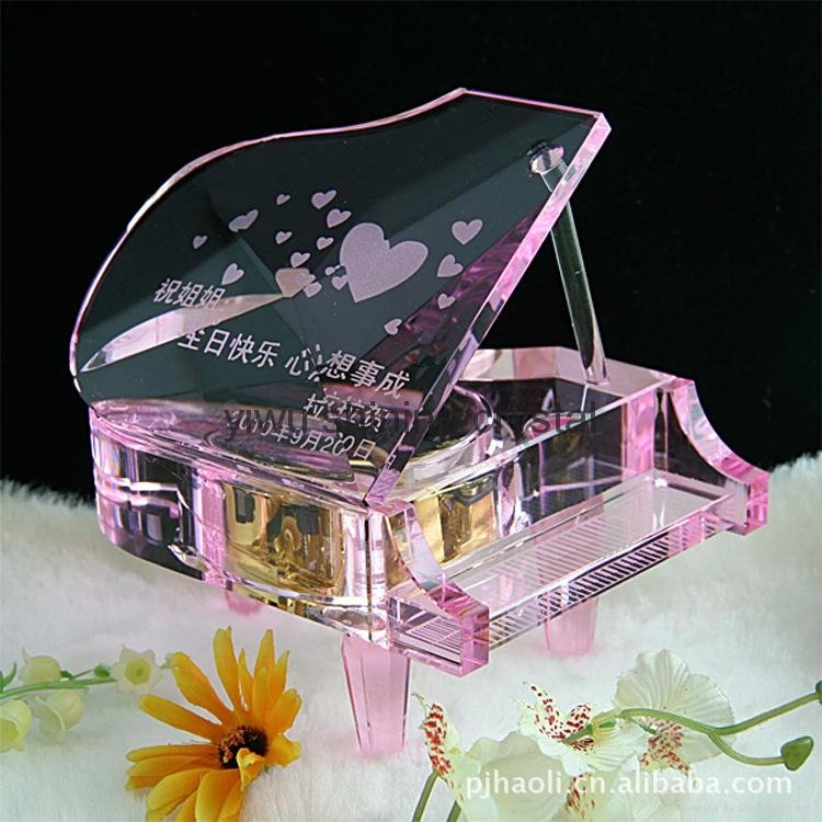 crystal glass piano music box instrument  for teacher student gifts