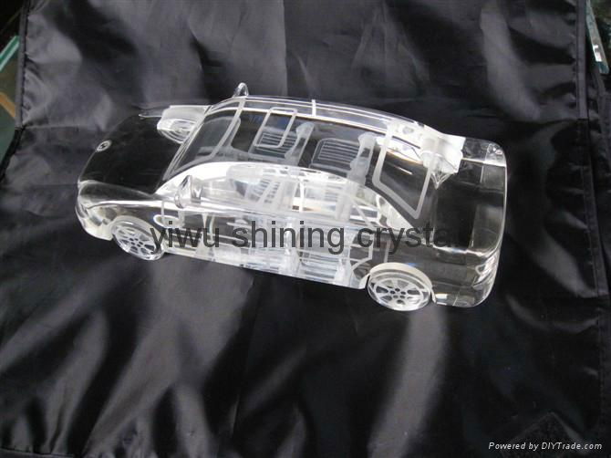 3D crystal glass building model car model for souvenirs CT19