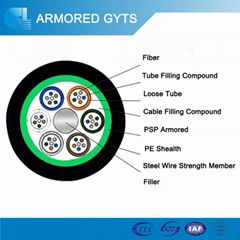 Fiber optic cable GYTS armoured 12 core 24 core singlemode fiber optical cable 