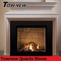 Polished high quality quartz stone fireplace TNQ-9055