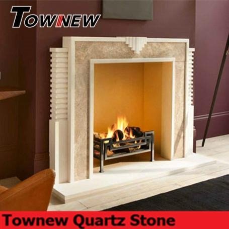 Chinese cheap and fine quartz stone fireplace TNQ-9057