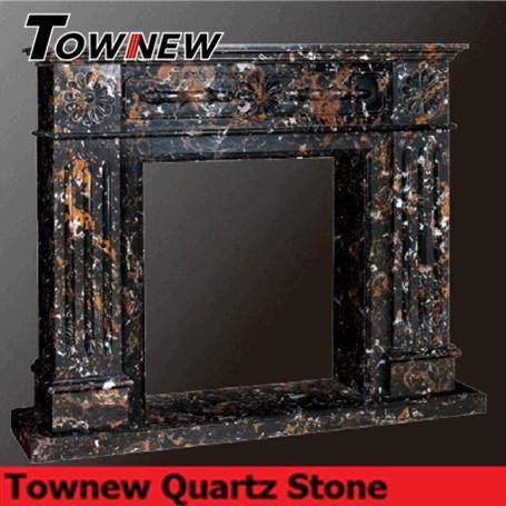 Starlight polished quartz stone fireplace TNQ-9074