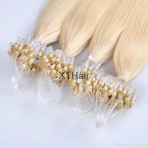 100% Remy Human Hair Cold Fusion Micro Ring Hair Extension 2