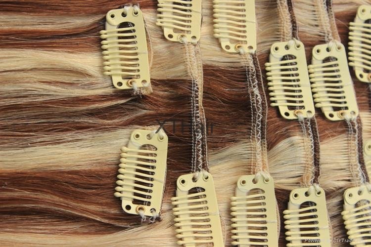 Factory Wholesale 100% Human Hair Clip In Hair Extension 2