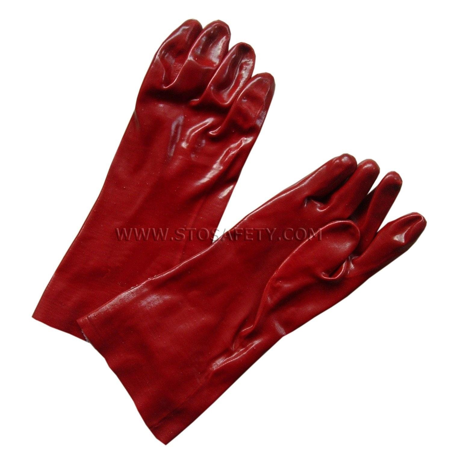 gauntlet PVC coated gloves