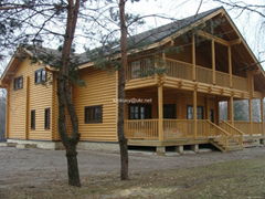 Glued beam wooden house