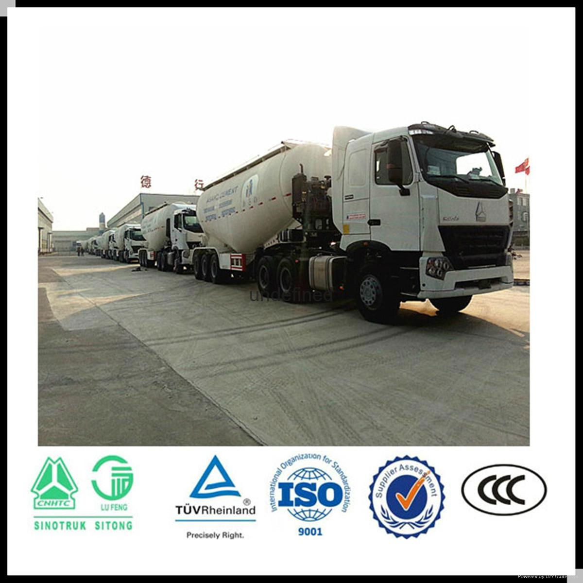 High quanlity 45M3 3 axles bulk cement transport semi trailer  4