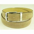 Suede Apricot Leather Belt with Pin