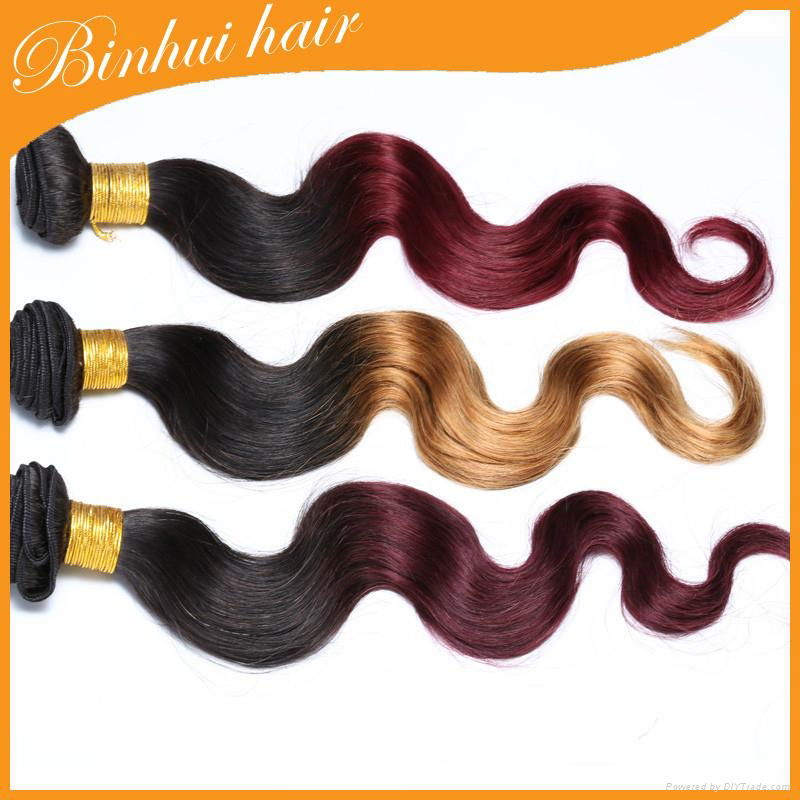 2014 best quality 100% human virgin hair weft remy hair extensions Malaysia body 3