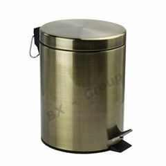 Kitchen stainless steel oval dust bin pedal bin step bin