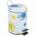 Colorful Printed Pedal Bin with Plastic