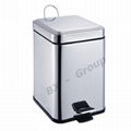 Round shape stainless steel soft close foot step pedal waste bin