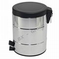 Mobile Stainless Steel Household Foot Pedal Bin Dust Bin With Plastic Inner Buck