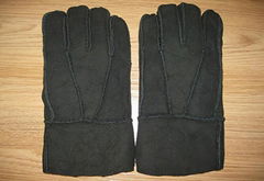 Classic style and  patched real lamb fur gloves