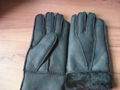 Classic style and  patched real lamb fur gloves   3