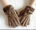 2014 fashion double face leather gloves with butterfly  1