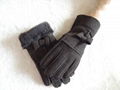 2014 fashion double face leather gloves with butterfly  2