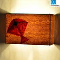 Canvas Handpainted Rectangular KITE Wall Lamp 5