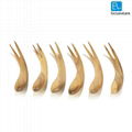 Curved Wooden Fork Set Of 6 In Natural Brown 4