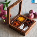 Spice Box With Container In Sheesham Wood With Spoon 5