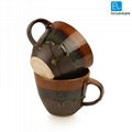 Handcrafted Studio Pottery Ceramic Mug Set In Coffee Brown 3