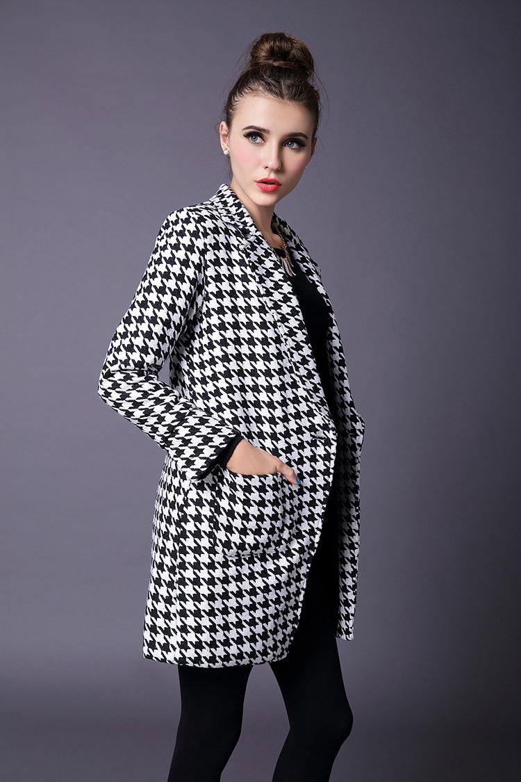 Houndstooth  long Coat 2