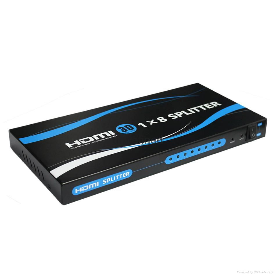 1x 8 HDMI Splitter 3D TV Supported 1 to 8 ports hdmi splitter  2