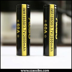 top vaping 18650 battery Aosibo IMR 18650 2800mAh 60A High Drain Battery 