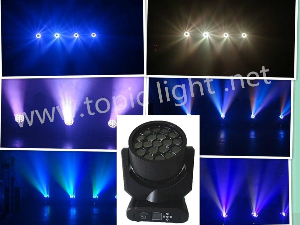 19pcs 12W RGBW 4 in1 Hawk eyes LED stage moving Head light .51 static effects