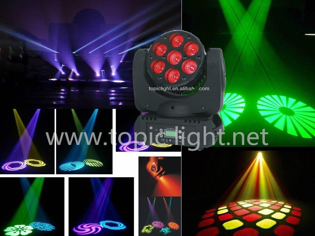 7pcs 12W 4in1 120W RGBW led moving head stage light 5