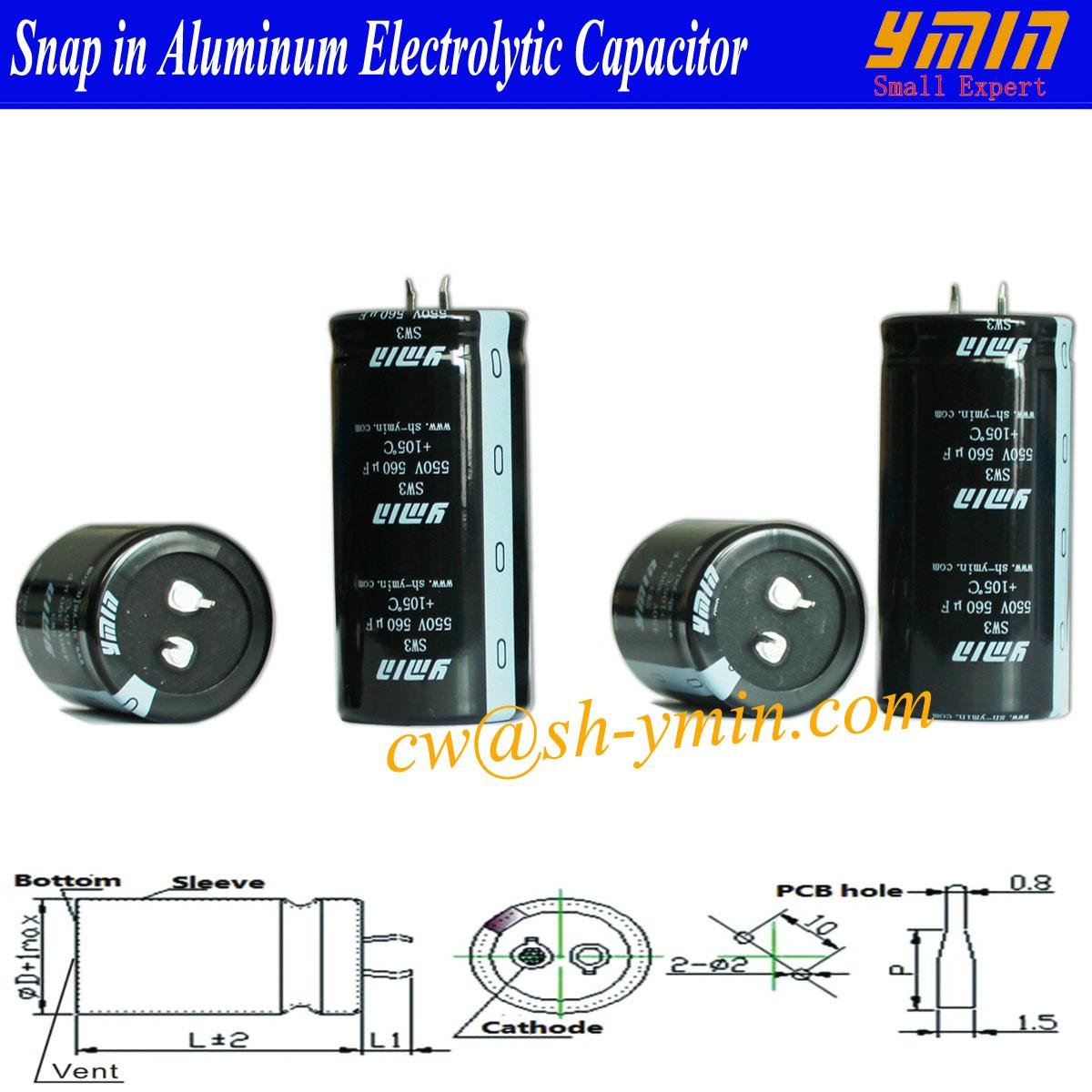 Power Capacitor Snap in Aluminum Electrolytic Capacitor for Power Inverter
