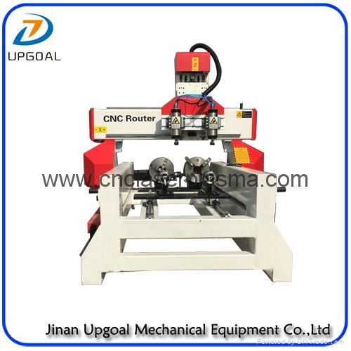 500*1000mm Flat Cylinder CNC Carving Machine with 2 Spindles 2 Rotary Axis 5