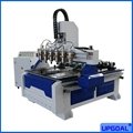 6 Heads 6  Rotary Axis Wood Cylinder Engraving CNC Router Machine 4 Axis