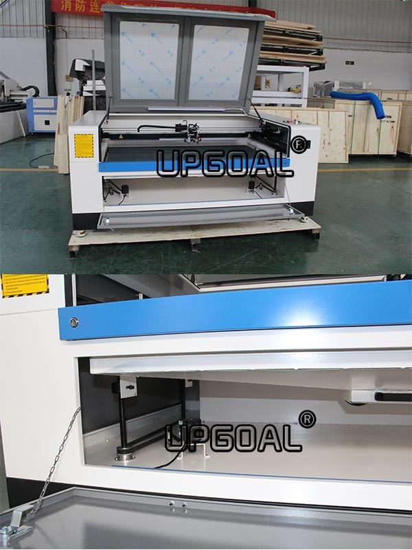 Auto Lifting Table for more thickness materials：Maximum Loading 50kgs with 200mm up-down distance.