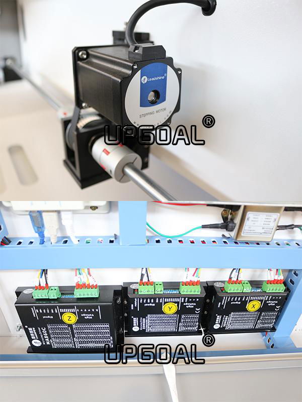 Leadshine brand 3 phases motor and driver for whole machine, high precision, fast speed and stable.