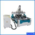 4 Axis Wood Gunstock CNC Engraving Cutting Machine with 4 Heads