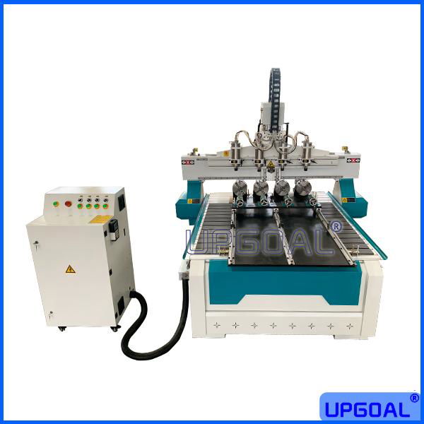 4 Axis Wood Gunstock CNC Engraving Cutting Machine with 4 Heads UG