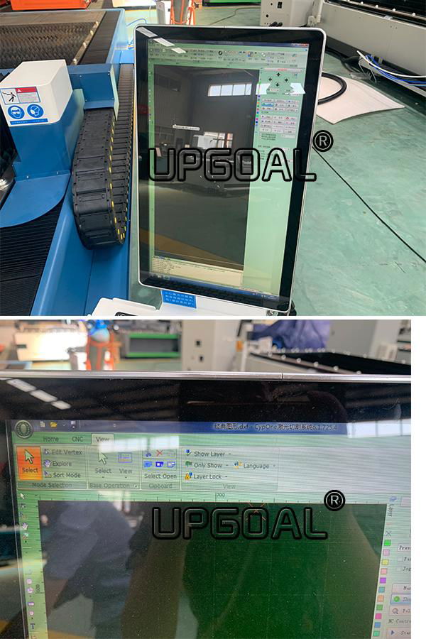  The CypCut control system  is embedded with a rich memory of laser cutting setting references, flexible layout designs and tool path editing, data import/export,bridging, coedge, beam compensation, curve smoothing, division, caombination, automatic identification of exterior and interior modes and so on, compatible, with laser source brands such as IPG, SPI, JK, Raycus, etc.