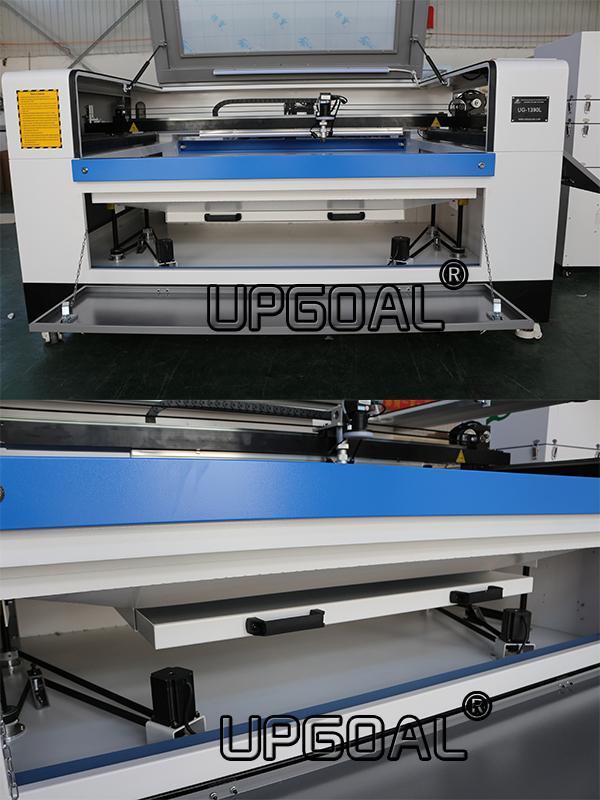 Auto Lifting Table for more thick materials & rotary axis：Maximum Loading 50kgs with 200mm up-down distance.