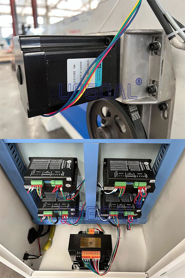 China famous 86BYGH450B stepper motor and driver DMA860H for XYZ-axis,  high precision, fast speed and more stable, dual motor Driven Y axis with traveling speed up to more than 25000mm/min.