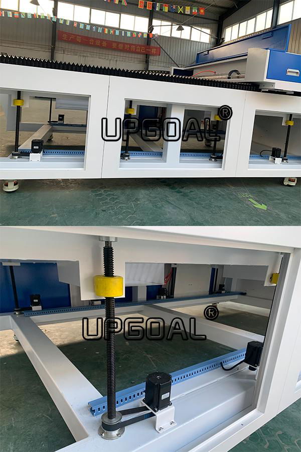 Automatic lifting table:with 280mm up-down distance for thick material and rotary device working.