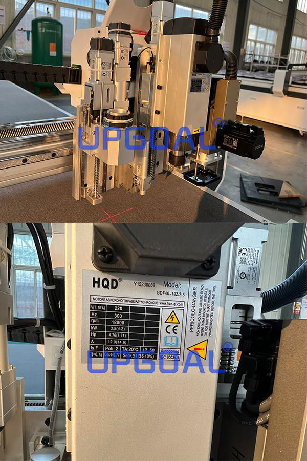  With a 3.5kw air cooling milling knife tool: with high speed rotary tool,  makes the cutting edge of material be smoother, in addition to processing for hard materials,  can also process for foam material. Application: acrylic, wood, PVC foam sheet, PVC expansion sheet and other industries