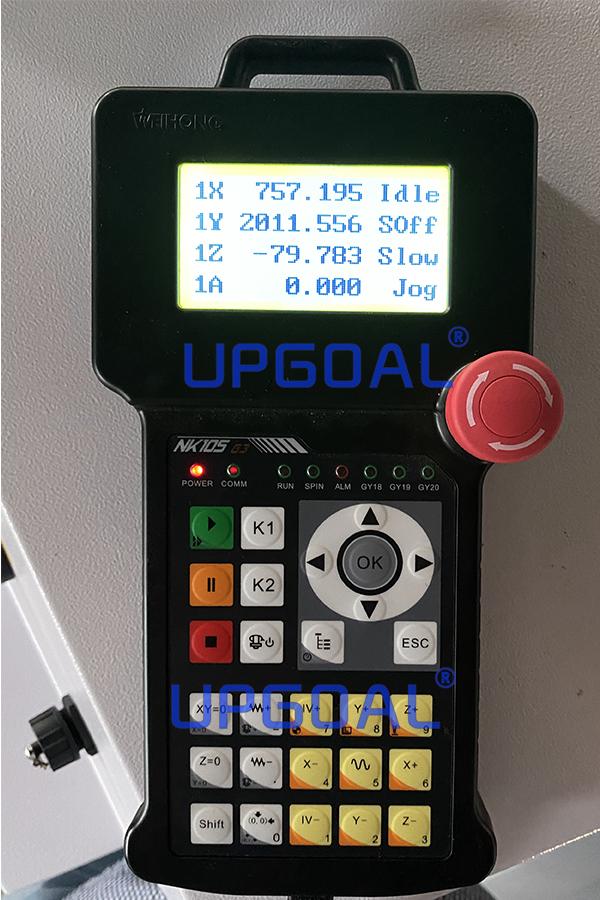 NK105 G3 4 axis offline control system with USB interface which is completely off from computer. More Humanized design with Simple and Convenient Handle type operation.With pre-calculation rule, fully excavating potentialities of motors. Enable high processing speed, synchronization of curve and straight line, more perfect curve working and Spindle startup and stop automatically.