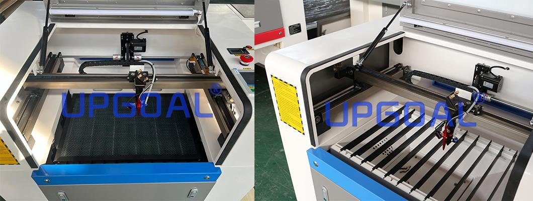 Honey Comb Table: applicable to various soft materials with good adsorption effect and low reflection ratio.  Knife Strip Table:  With oxidation treatment and low reflection ratio Ensured cutting quality