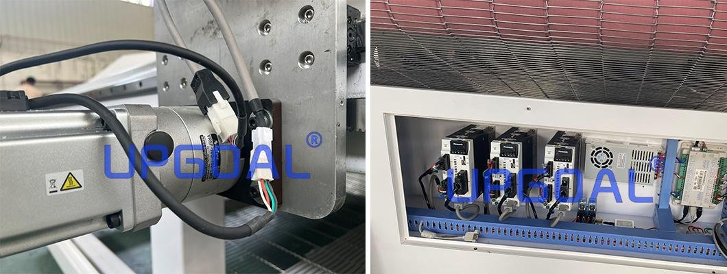Powerful Japan Panasomic 750W servo motor and driver for XY-axis, Y-axis with dual sets, suitable all kinds of heavy engraving and cutting, high precision and fast speed.