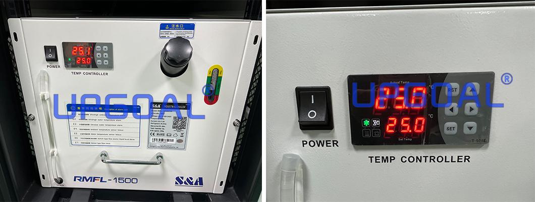 Industrial Water chiller( Teyu S&A RMFL-1500): It is constant temperature industrial type. Built-in design, saves a lot of the machine's dimension.